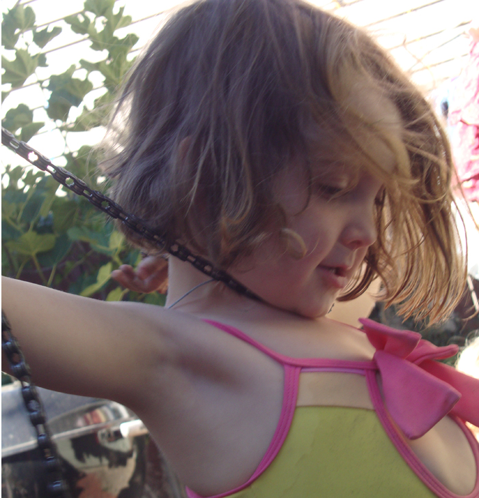 And then he got me like this with the bike chain, and I ...