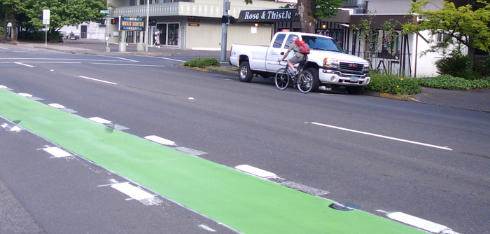 Cyclist going the wrong way on a one-way street